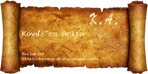 Kovács Arita névjegykártya